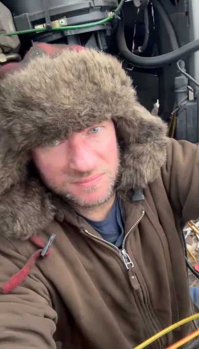 Tim working outside in Ontario winter weather